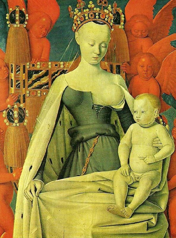 Jean Fouquet virgin and child ,also know as agnes sored France oil painting art